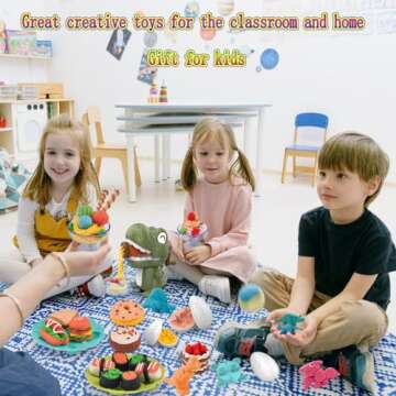 Dinosaur Noodle Maker Play Clay Set - 36 Tools for Kids 4-9