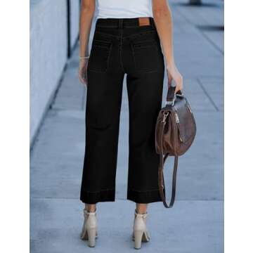 luvamia Wide Leg Jeans for Women Trendy High Waisted Flare Jeans Cropped Denim Pants Stretchy Baggy ...