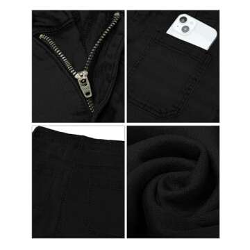 luvamia Wide Leg Jeans for Women Trendy High Waisted Flare Jeans Cropped Denim Pants Stretchy Baggy With Patch Pockets High Waisted Stretch Jeans for Women Black Wide Leg Jeans for Women Size 4 Size 6