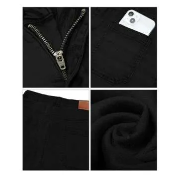 luvamia Wide Leg Jeans for Women Trendy High Waisted Flare Jeans Cropped Denim Pants Stretchy Baggy With Patch Pockets High Waisted Stretch Jeans for Women Black Wide Leg Jeans for Women Size 4 Size 6