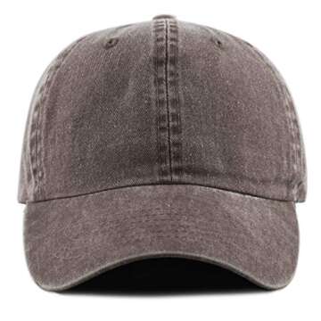 The Hat Depot 100% Cotton Pigment Dyed Low Profile Dad Hat Six Panel Cap (1. Brown)