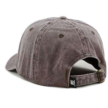 The Hat Depot 100% Cotton Pigment Dyed Low Profile Dad Hat Six Panel Cap (1. Brown)