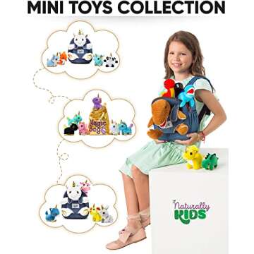 Toddler Dinosaur Backpack w Plush Dinosaur Toys for Kids 2-5, Gifts for 2-5 Year Old Boys, Girls