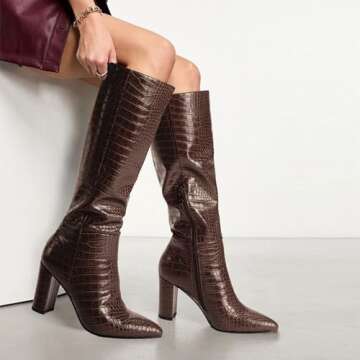 Stylish Modatope Brown Knee High Boots for Women
