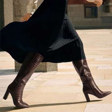 Stylish Modatope Brown Knee High Boots for Women