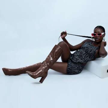 Stylish Modatope Brown Knee High Boots for Women