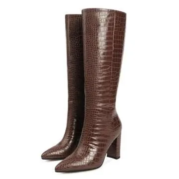 Stylish Modatope Brown Knee High Boots for Women