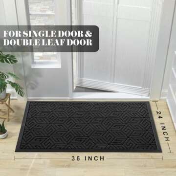 Yimobra Front Door Mat Outside Entrance, 36x24, Waterproof All-Season Weather Doormat, Non Slip Natu...