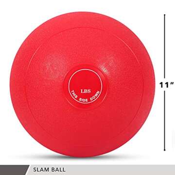 Weighted Slam Ball by Day 1 Fitness – 40 lbs RED for High Intensity Workouts