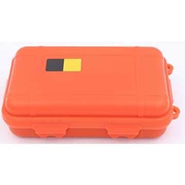 LeBeila Anti-Pressure Shockproof Box - Small Pelican Waterproof Container Plastic Dry Storage Boxes with Foam Floating Survivor Tool Kit Dry Case for Outdoor Fishing Camping Boating Accessory(Orange)