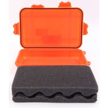 LeBeila Anti-Pressure Shockproof Box - Small Pelican Waterproof Container Plastic Dry Storage Boxes with Foam Floating Survivor Tool Kit Dry Case for Outdoor Fishing Camping Boating Accessory(Orange)