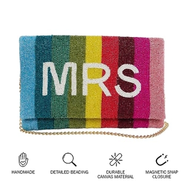 Pretty Robes MRS Rainbow Bride Clutch for Special Occasions