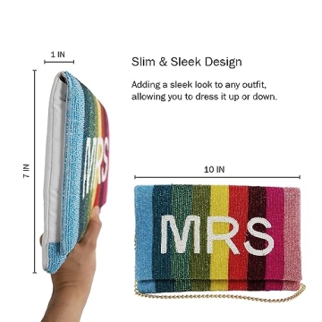 Pretty Robes MRS Rainbow Bride Clutch for Special Occasions