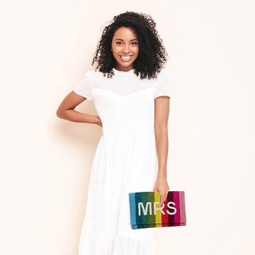 Pretty Robes MRS Rainbow Bride Clutch for Special Occasions
