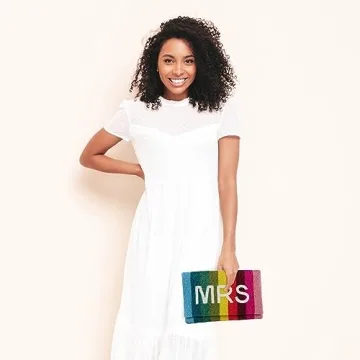 Pretty Robes MRS Rainbow Bride Clutch for Special Occasions