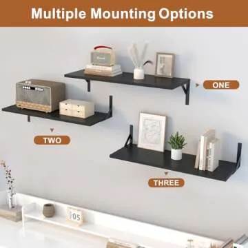 Landmok Floating Book Shelves Set of 2 for Home