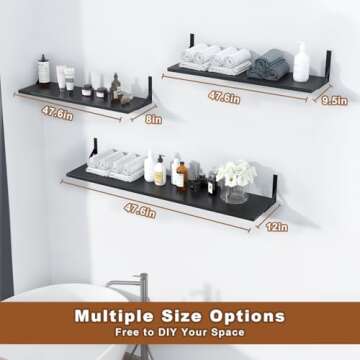 Landmok Floating Book Shelves Set of 2 for Home