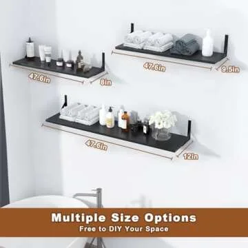 Landmok Floating Book Shelves Set of 2 for Home