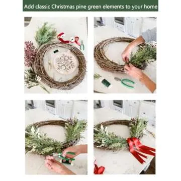 Laelfe 30Pcs Artificial Cedar Sprigs for Christmas Decor