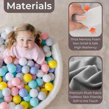 Wonder Space Deluxe Kids Round Ball Pit, Premium Handmade Kiddie Balls Pool, Soft Indoor Outdoor Nursery Baby Playpen, Ideal Gift Play Toy for Children Toddler Infant Boys and Girls (Light Pink)