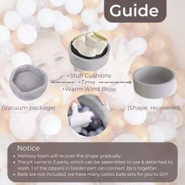 Wonder Space Deluxe Kids Round Ball Pit, Premium Handmade Kiddie Balls Pool, Soft Indoor Outdoor Nursery Baby Playpen, Ideal Gift Play Toy for Children Toddler Infant Boys and Girls (Light Pink)