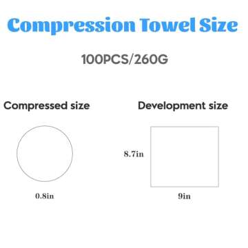 100 Pcs Mini Compressed Towels, Disposable Face Compressed Towel, Compressed Hand Wipe, Camping towel, Portable Compressed Coin Tissue for Travel/Home/Outdoor Activities (Individual packaging)