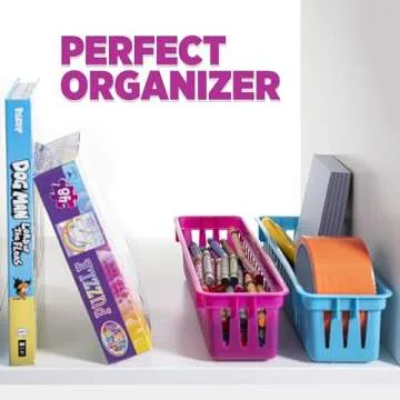 Durable Prextex Classroom Pencil & Crayon Organizer Baskets