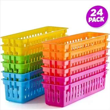 Durable Prextex Classroom Pencil & Crayon Organizer Baskets