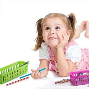 Durable Prextex Classroom Pencil & Crayon Organizer Baskets