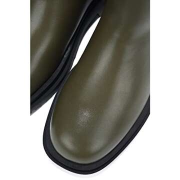 Vegas Chunky Lug Sole Platform Booties in Olive