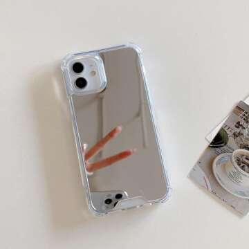 KEXAAR Designed for iPhone 11 Case Mirror Case with [Four Corner Guard Shockproof] Hard Mirror Back Soft Bumper Slim Protective Cover Girls Woman Makeup Touch up and Back Camera Selfies(Mirror 11)