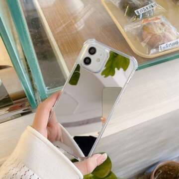 KEXAAR Designed for iPhone 11 Case Mirror Case with [Four Corner Guard Shockproof] Hard Mirror Back Soft Bumper Slim Protective Cover Girls Woman Makeup Touch up and Back Camera Selfies(Mirror 11)