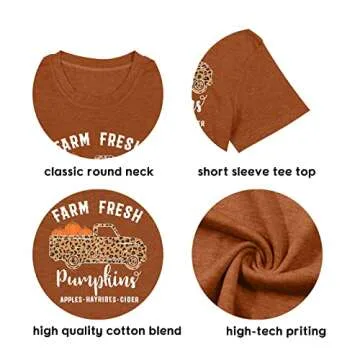 Farm Fresh Pumpkins T-Shirt for Women in Soft Cotton Blend