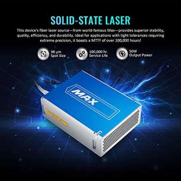 OMTech 50W Split Fiber Laser Engraver with EzCad 2 Software