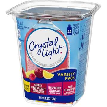 Crystal Light Lemonade, Cherry Pomengrate, Raspberry Lemonade & Wild Strawberry Powdered Drink Mix Variety Pack, 44 ct On-the-Go-Packets