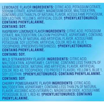 Crystal Light Lemonade, Cherry Pomengrate, Raspberry Lemonade & Wild Strawberry Powdered Drink Mix Variety Pack, 44 ct On-the-Go-Packets