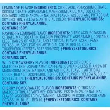 Crystal Light Lemonade, Cherry Pomengrate, Raspberry Lemonade & Wild Strawberry Powdered Drink Mix Variety Pack, 44 ct On-the-Go-Packets