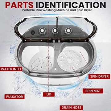 Pure Clean Mini Washer & Dryer Combo, Portable & Efficient