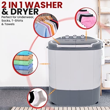 Pure Clean Mini Washer & Dryer Combo, Portable & Efficient