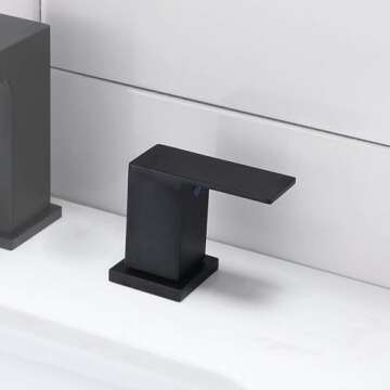 VCCUCINE Black Bathroom Faucet 3 Hole, 8 Inch Widespread Bathroom Sink Faucet, 2 Handle Matte Black Bath Faucet, Modern Rv Lavatory Vanity Faucet with Pop Up Drain & Water Supply Lines