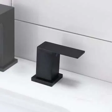 VCCUCINE Black Bathroom Faucet 3 Hole, 8 Inch Widespread Bathroom Sink Faucet, 2 Handle Matte Black Bath Faucet, Modern Rv Lavatory Vanity Faucet with Pop Up Drain & Water Supply Lines