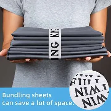 codree 8 Pieces Bed Sheet Organizer Bands- Sheet Keepers Closet Organization- Elastic Bed Sheet Storage- Bedding Bands for Foldable Bedsheet, Pillow Case, Duvet (4 Types)