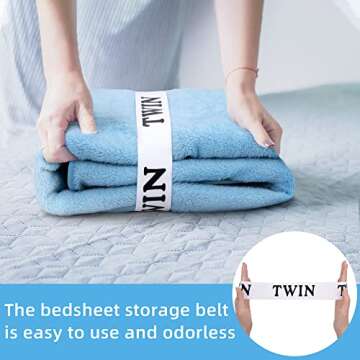 codree 8 Pieces Bed Sheet Organizer Bands- Sheet Keepers Closet Organization- Elastic Bed Sheet Storage- Bedding Bands for Foldable Bedsheet, Pillow Case, Duvet (4 Types)