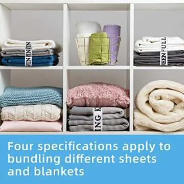 codree 8 Pieces Bed Sheet Organizer Bands- Sheet Keepers Closet Organization- Elastic Bed Sheet Storage- Bedding Bands for Foldable Bedsheet, Pillow Case, Duvet (4 Types)