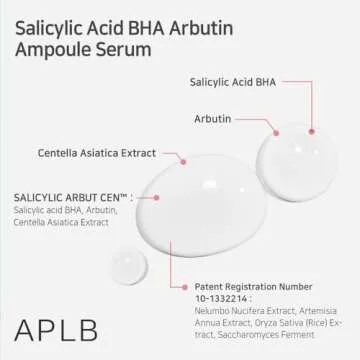 APLB Salicylic Acid BHA Arbutin Ampoule Serum | SALICYLIC ARBUT CEN™ 29.6% 1.35 FL.OZ/Korean Skincare, Acne & Pore care, Long lasting moisturizing, Revitalize for gentle and improve skin texture