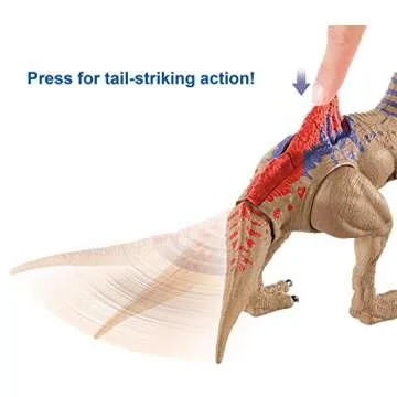 Jurassic World Dual Attack Concavenator Dinosaurs in Medium Size with Button-activated Dual Strike Action Moves Like Tail and Head Strikes