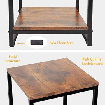 JEPRECO 34" Tall Plant Stand Indoor, 2-Tier Modern Plant Shelf, Corner Flower Pot Holder Organizer for Living Room Balcony Patio Garden (Rustic Brown)