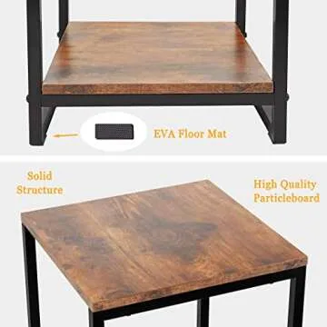 JEPRECO 34" Tall Plant Stand Indoor, 2-Tier Modern Plant Shelf, Corner Flower Pot Holder Organizer for Living Room Balcony Patio Garden (Rustic Brown)