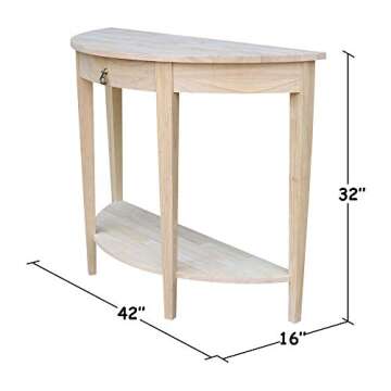Elegant IC International Concepts Half Moon Console Table for Home Decor
