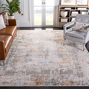 SAFAVIEH Princeton Collection Area Rug - 8' x 10', Ivory & Grey, Boho Design, Perfect for High Traff...